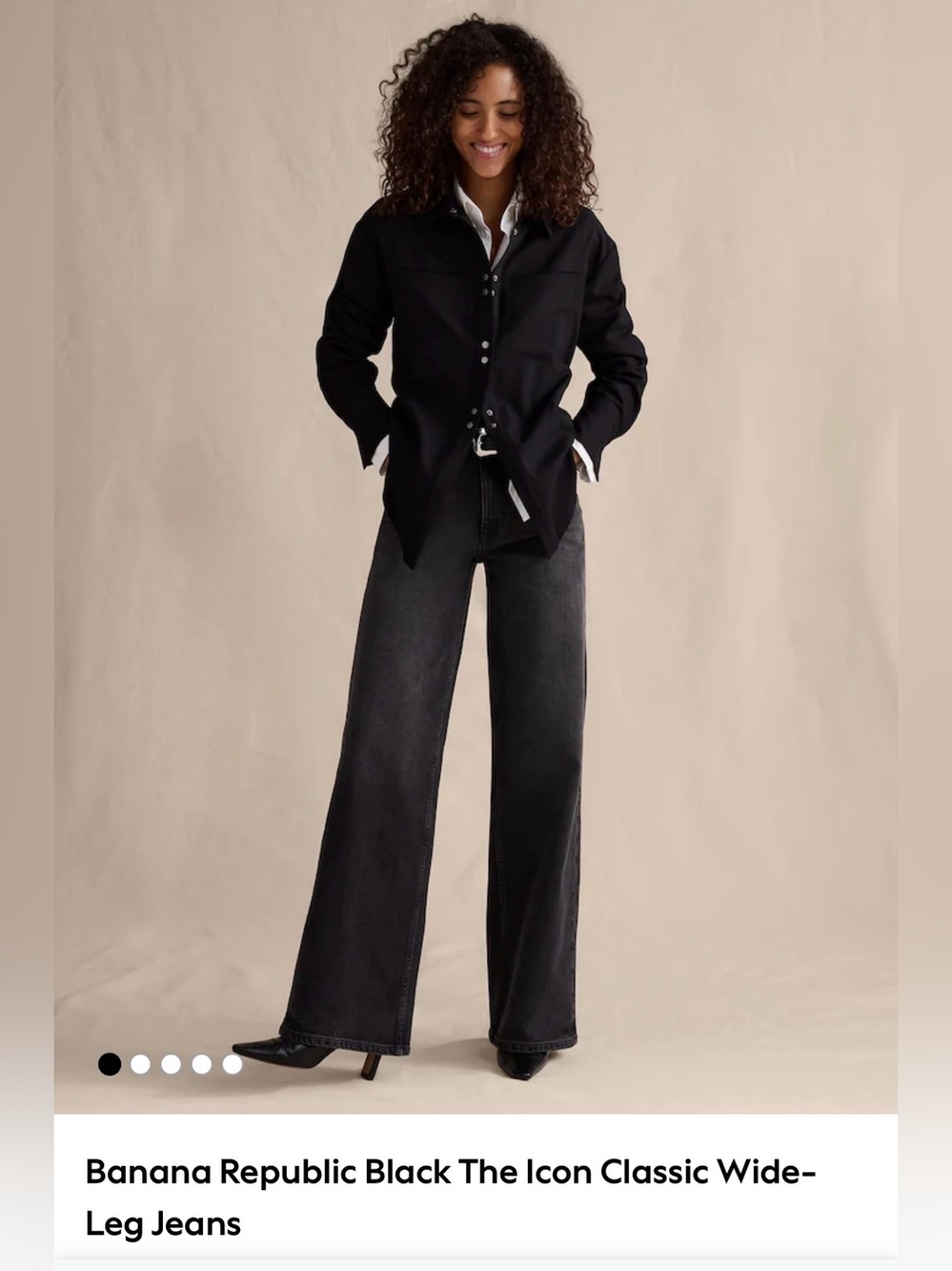 Banana Republic Black Wide-Leg High-Rise Jeans